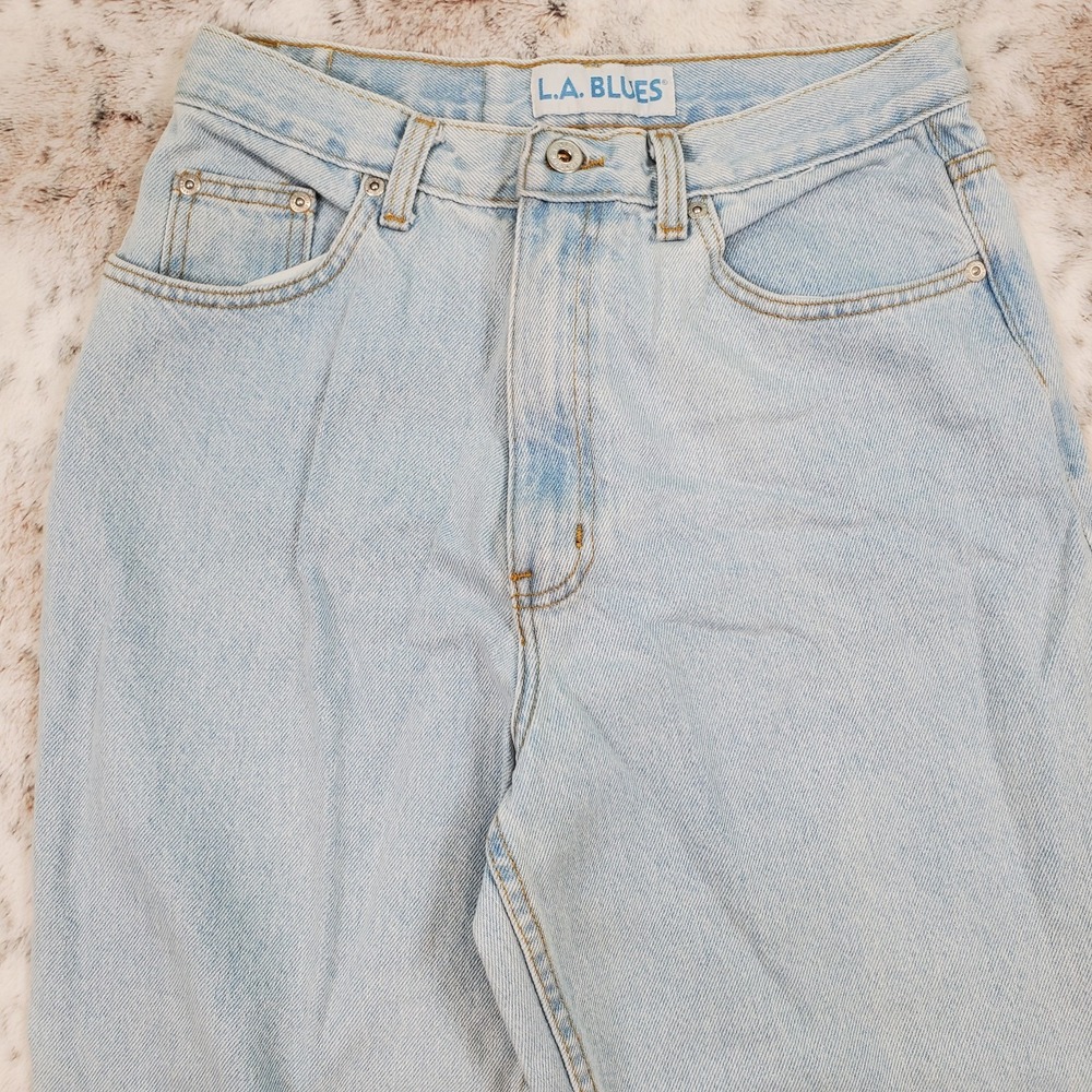 Vintage L.A. Blues 90s Jeans Sz 10 High Rise Classic Fit Light Wash Grunge - Picture 4 of 12